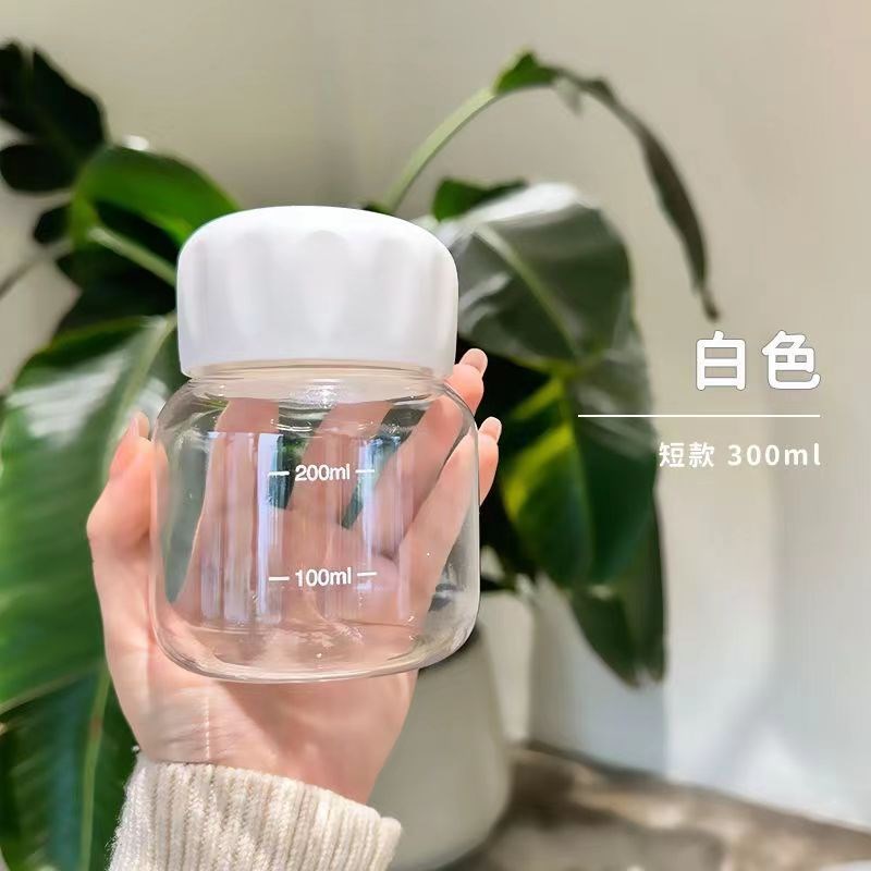 网红胖胖杯高硼硅玻璃摇摇杯迷你水杯小巧便携塑料透明杯子小水瓶图片