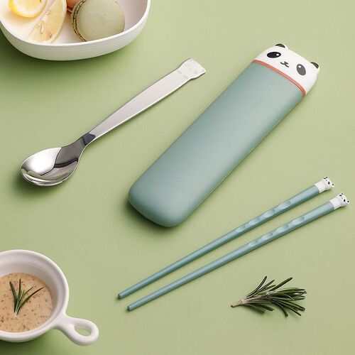 日式可爱卡通儿童筷子套装便携餐具单人筷子收纳盒学生上班族筷勺