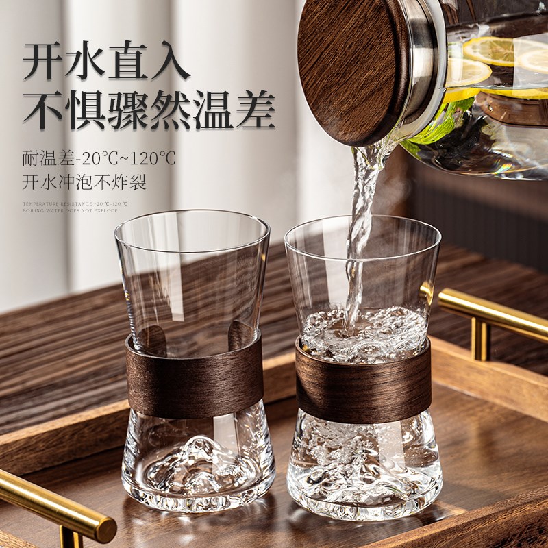 观山玻璃杯套装家用客厅高颜值喝茶具杯子待客乔迁新居水壶一整套