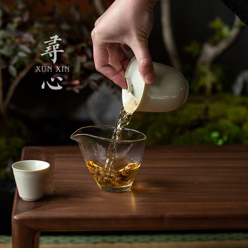 复古定窑二才盖碗茶杯手工陶瓷家用不烫手泡茶碗带盖单个功夫茶具