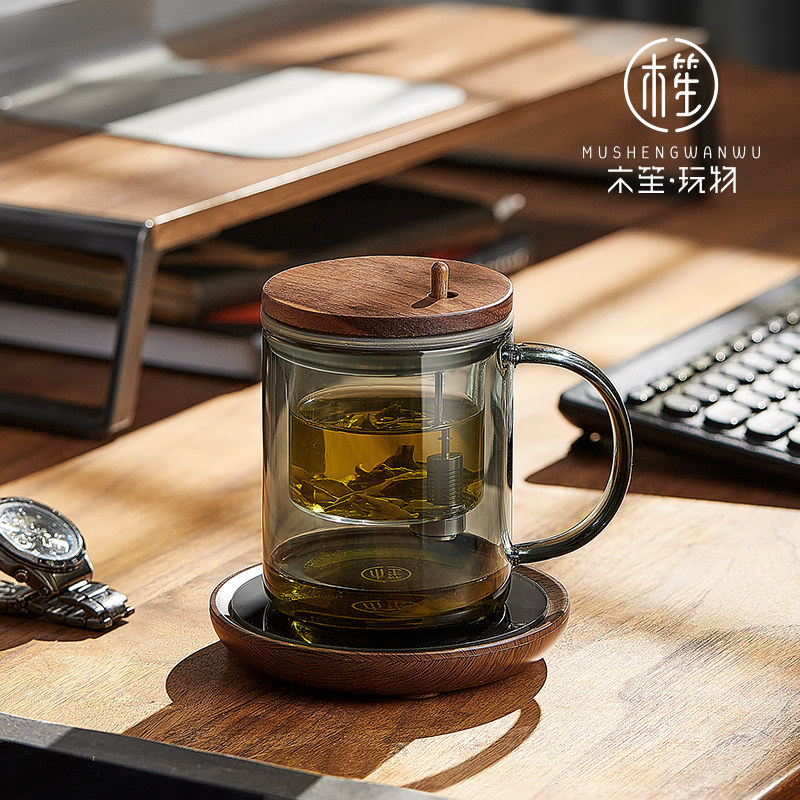 木笙玩物泡茶杯个人专用高档玻璃水杯茶水分离飘逸杯办公室喝茶杯