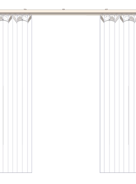空调隔凉隐形门帘滑道推拉透明折叠百叶防风隔断厨房pvc皮门帘
