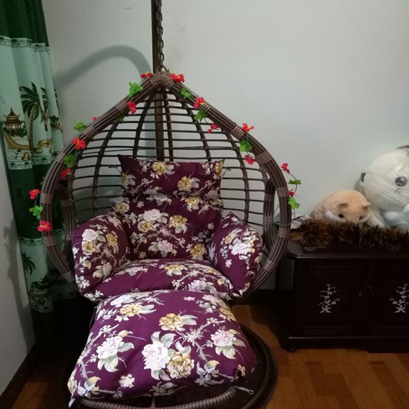 吊篮真藤新款粗藤白色 PE环保藤椅室内阳台秋千吊床 双人吊椅挂椅