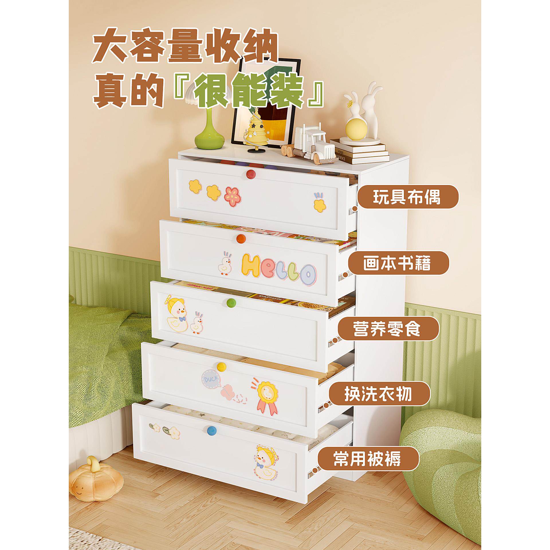 婴儿养台收纳柜抽屉Sw-Snj-0柜卧室斗床喂尾靠墙柜厅铁皮沙发电视
