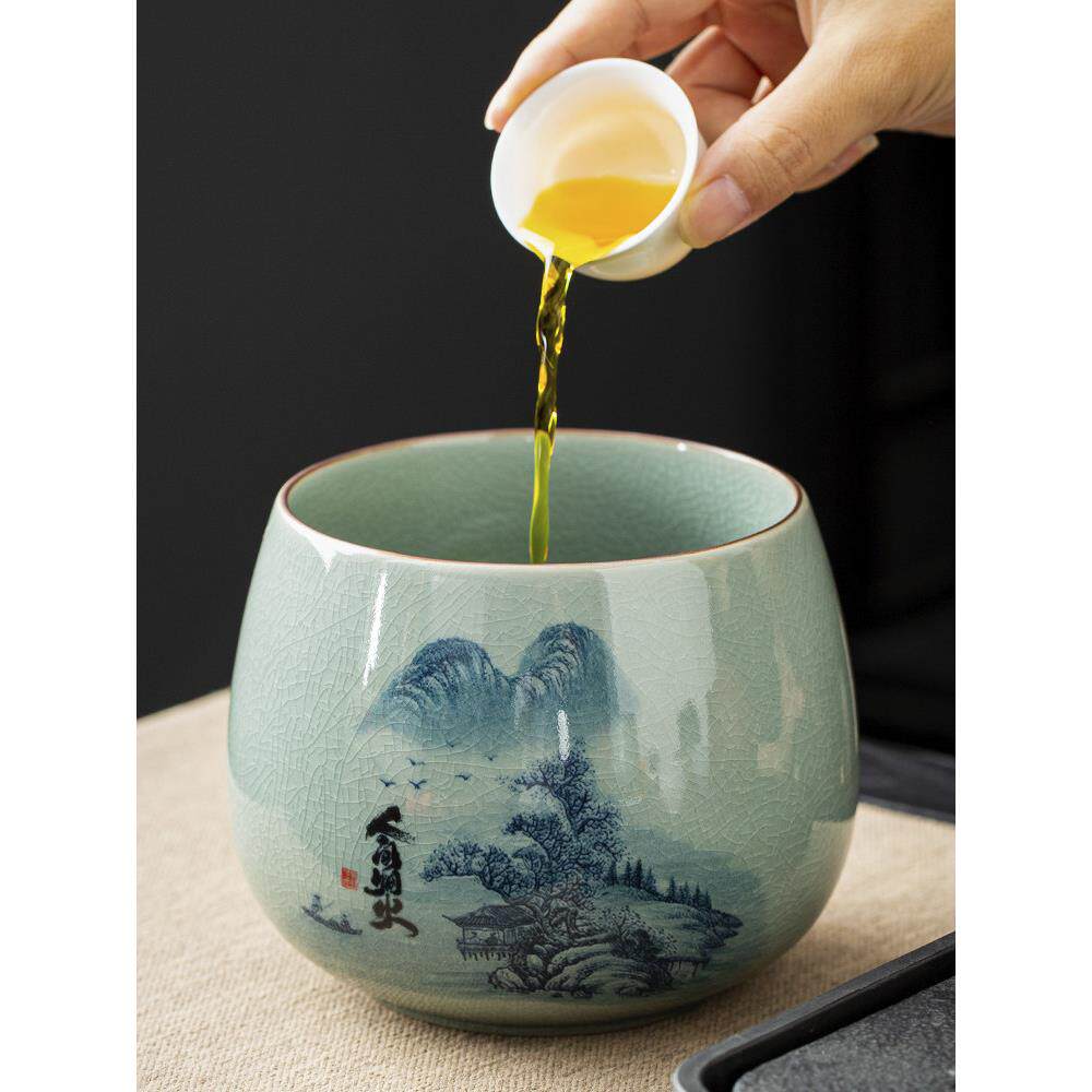 茶渣茶洗417缸陶瓷茶叶废水大号桌面倒茶水缸盅茶具盆茶洗钵建水
