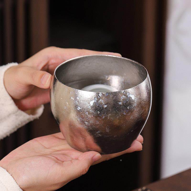 用纯钛45445茶洗茶缸废水缸建水废水桶盂杯茶道台禅意洗茶具配件