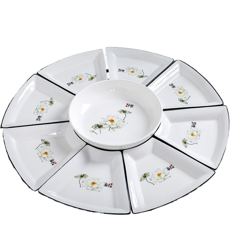 网红套装团圆拼盘餐具组合 团年饭陶瓷菜盘 盘子创意家用餐盘碗碟