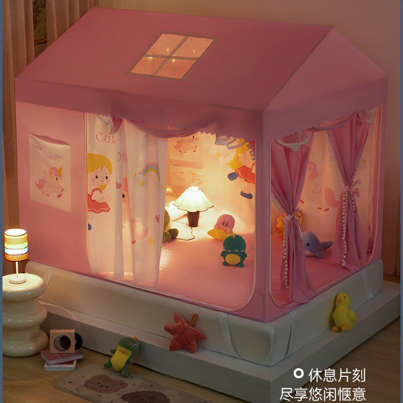 儿童新型蚊帐家用2025新款防摔女孩公主风床帘遮光卧室一体式帐篷