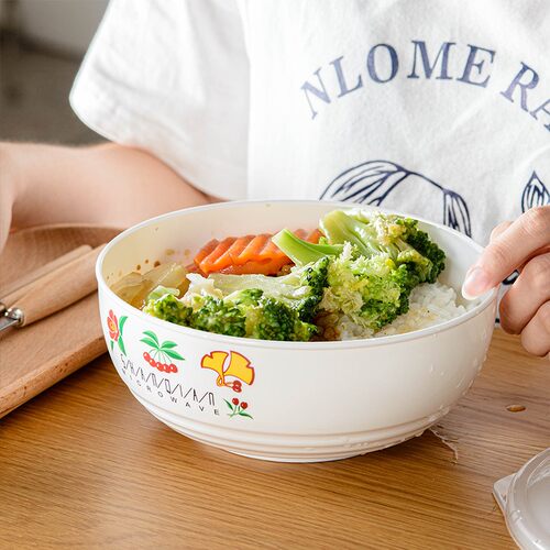 密封防漏保鲜碗微波炉专用塑料碗学生饭盒泡面碗带盖饭碗汤锅饭盆