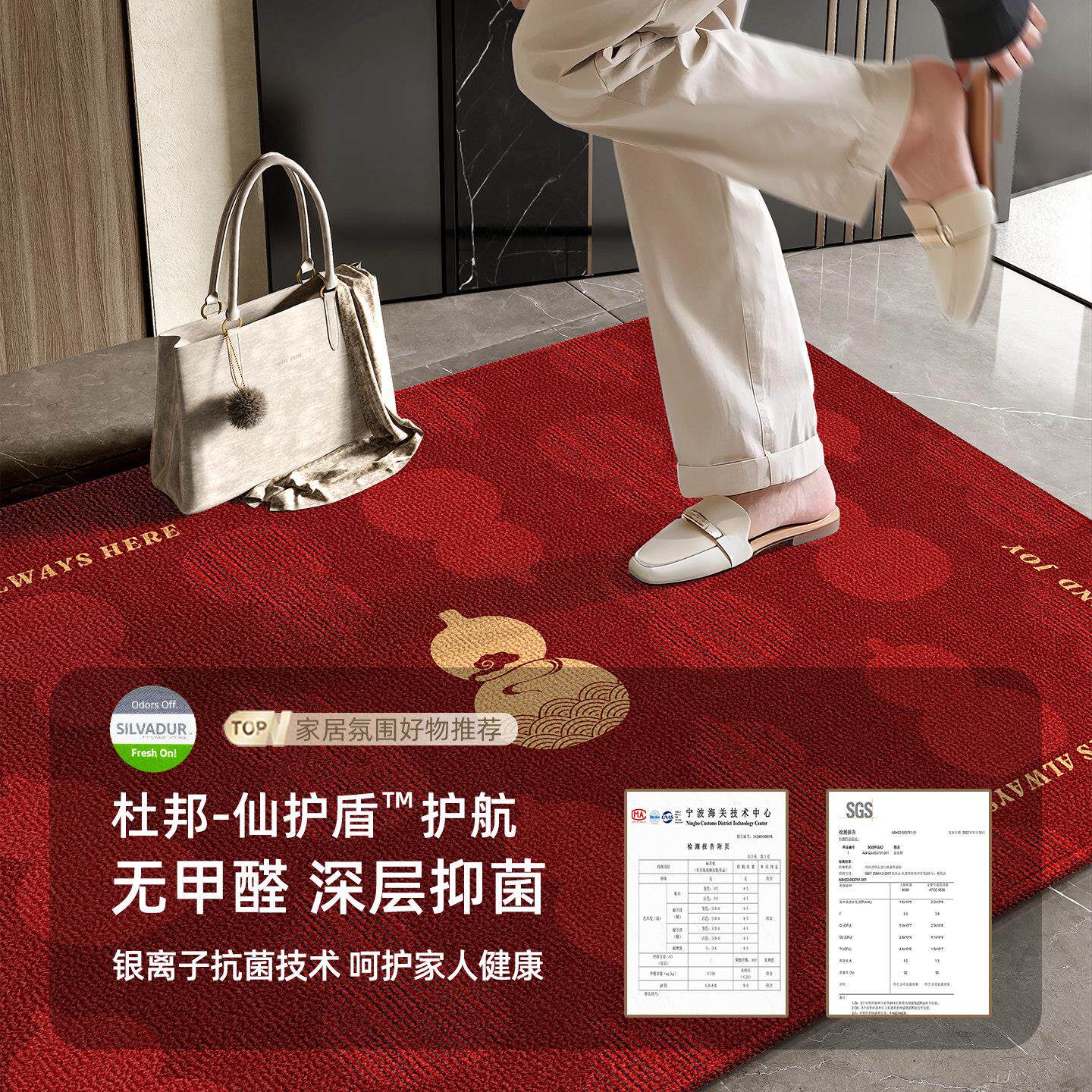 地垫户入门门口家用门垫防滑入可DM-7155户高级红色迁脚垫进门裁