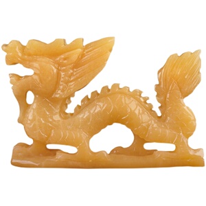 天然原石雕刻一体米黄玉龙客厅家居饰品玉雕玉器玉石龙玄关摆件
