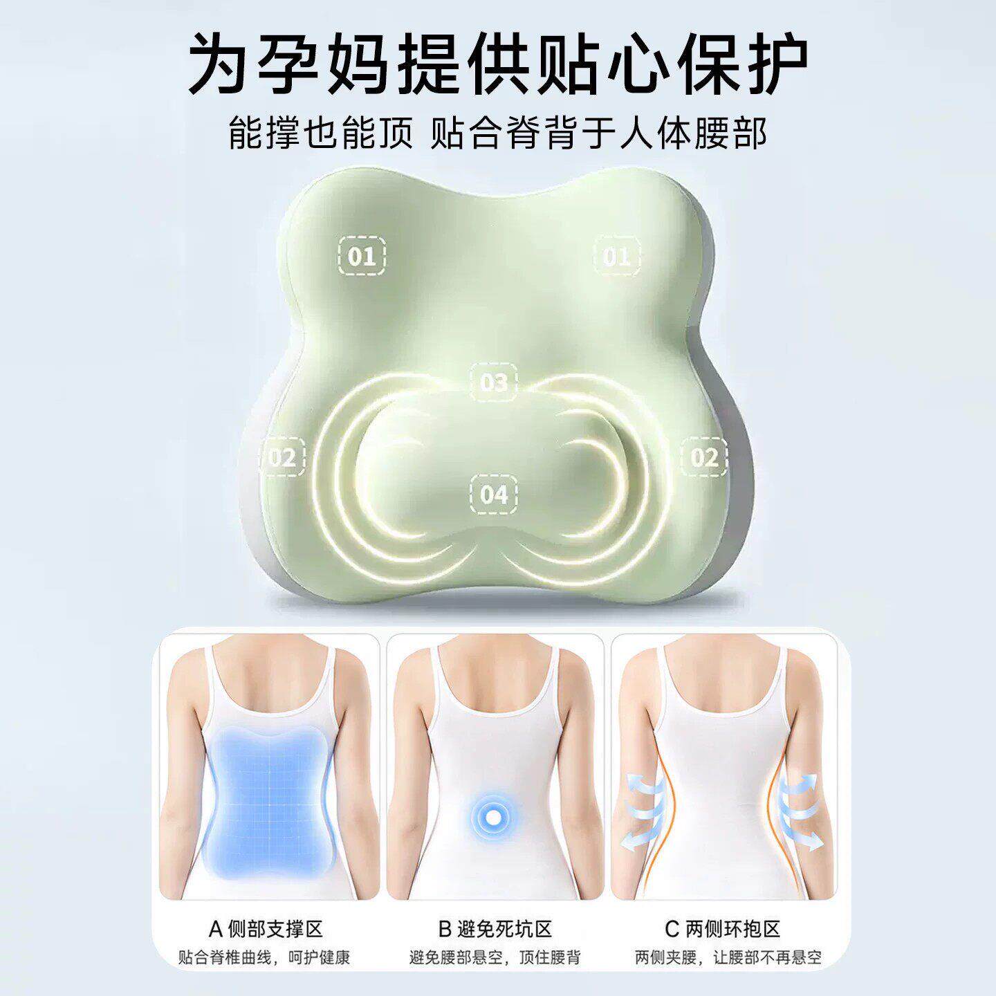 孕妇腰靠护腰靠垫办公室久坐腰部支QX-01撑工体学靠背垫人孕用期