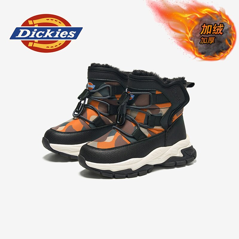 Dickies儿童雪地靴新款冬季加绒加厚棉靴保暖防滑童鞋中大童棉鞋