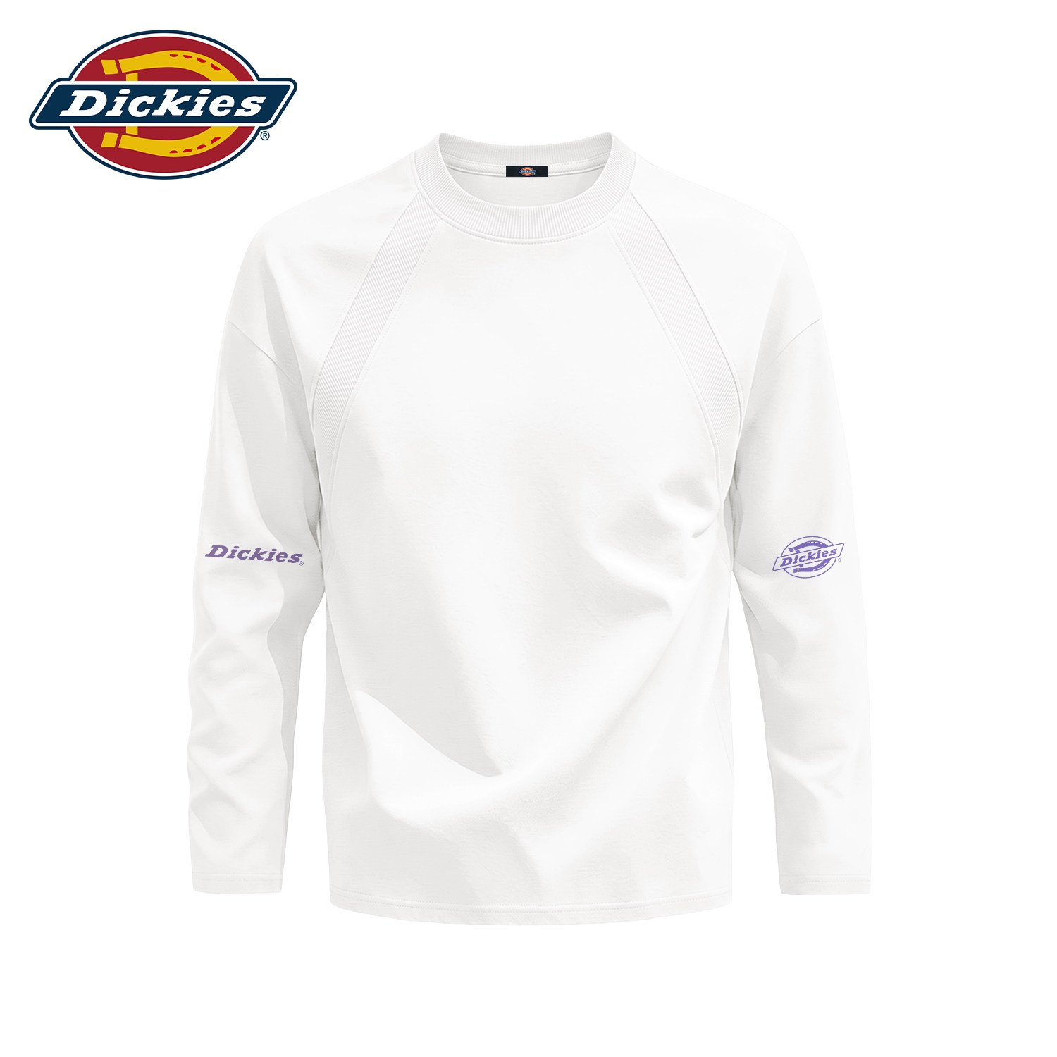 Dickies潮牌男款圆领插肩长袖T恤