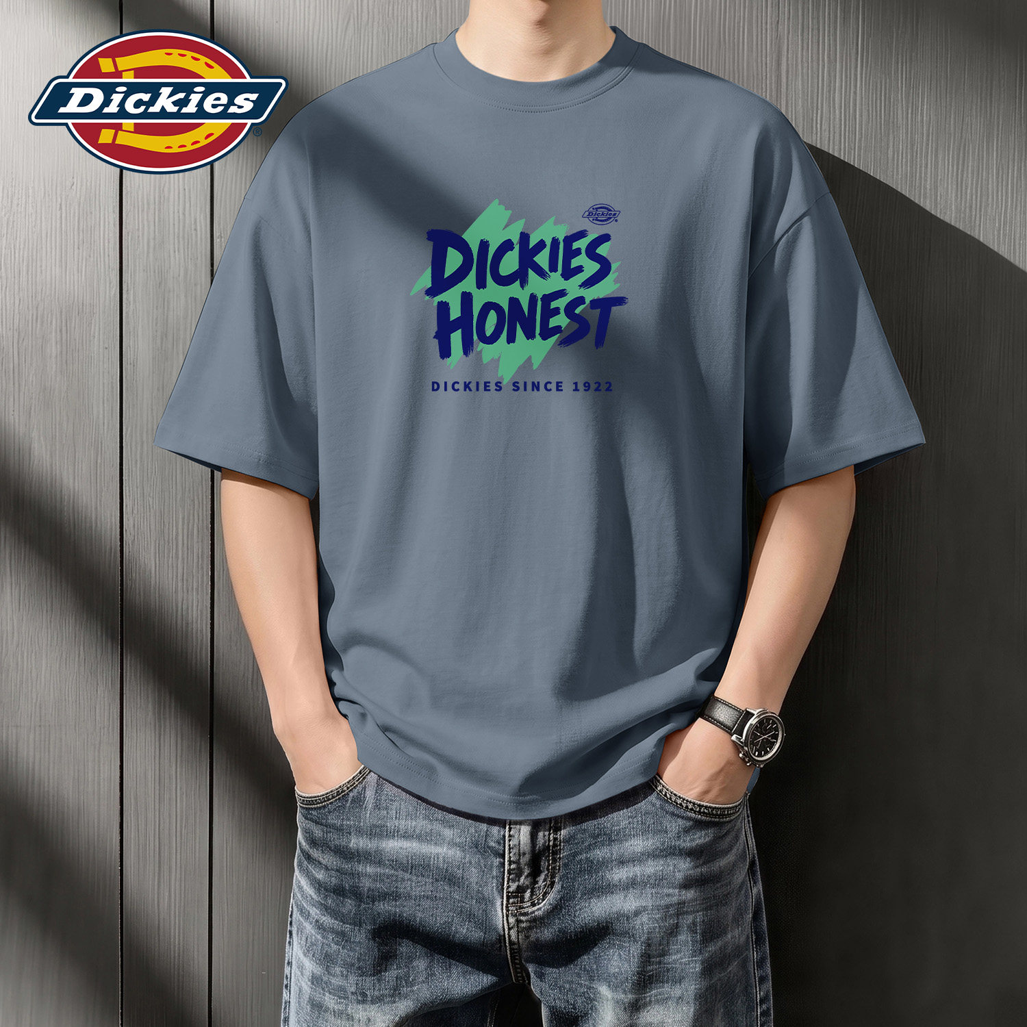Dickies深灰色纯棉短袖T恤男生2026夏季新款美式潮流休闲半袖体恤