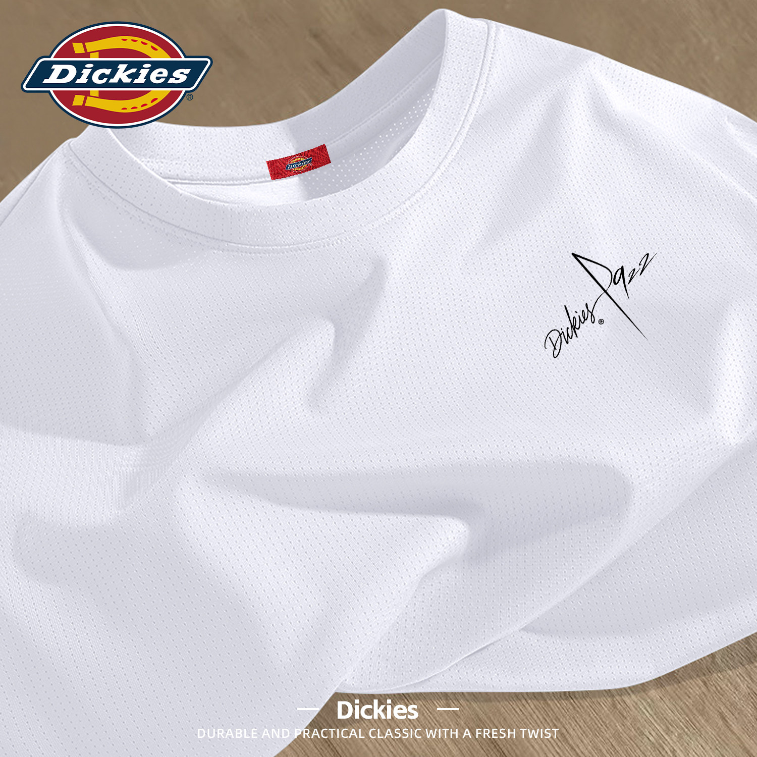 Dickies白色冰丝网眼短袖T恤