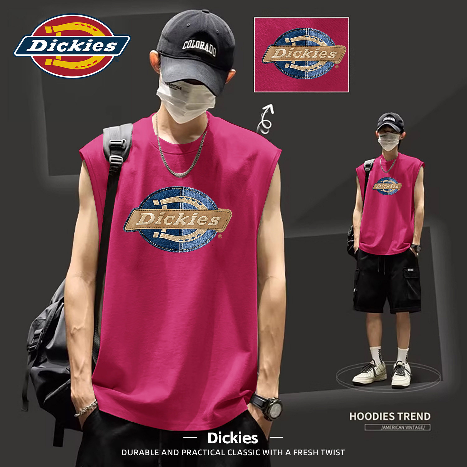 Dickies纯棉透气无袖背心
