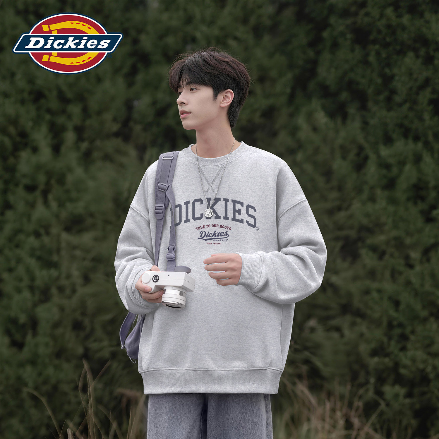 Dickies圆领卫衣男2026秋季新款美式潮牌上衣男款休闲百搭情侣装