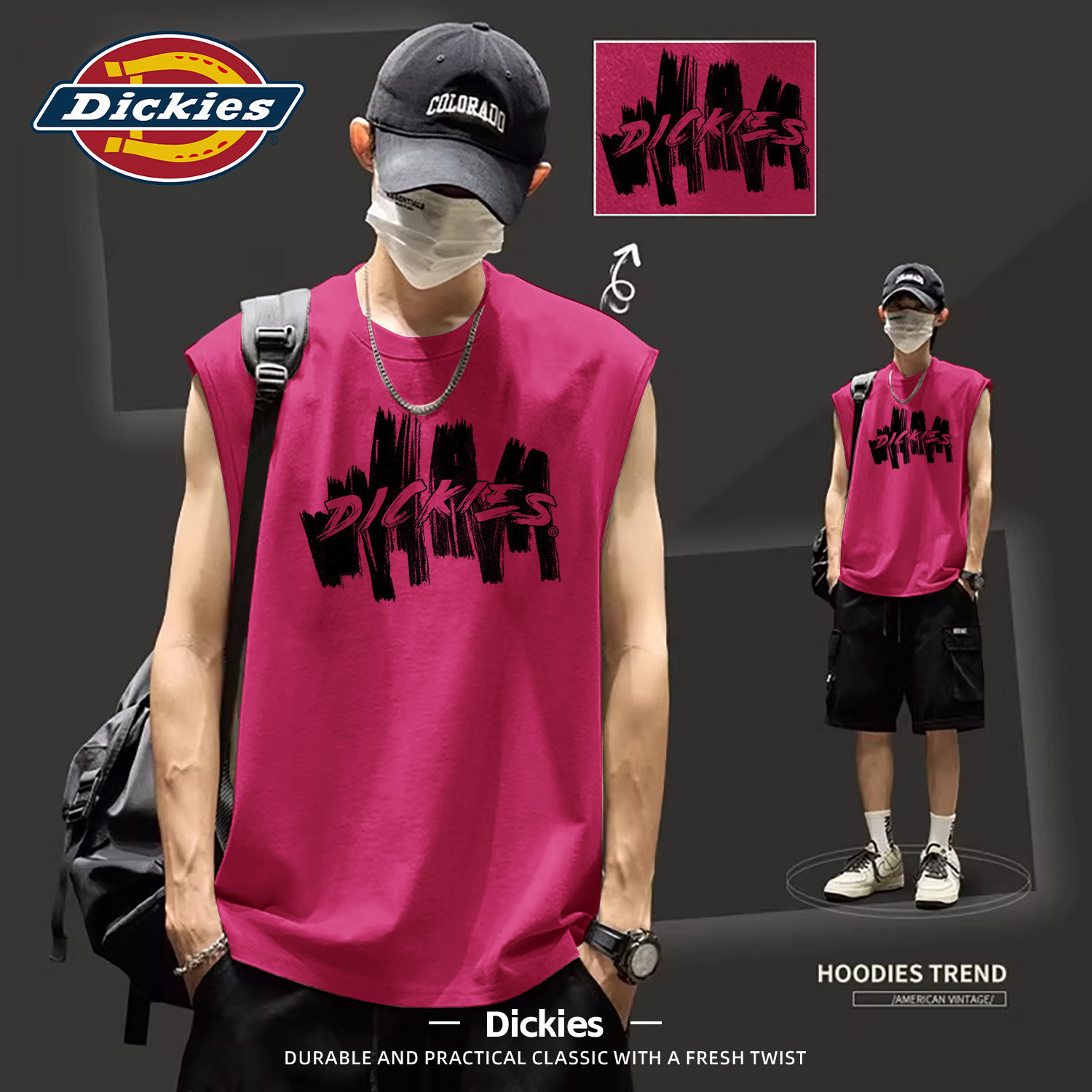 Dickies运动健身无袖背心男