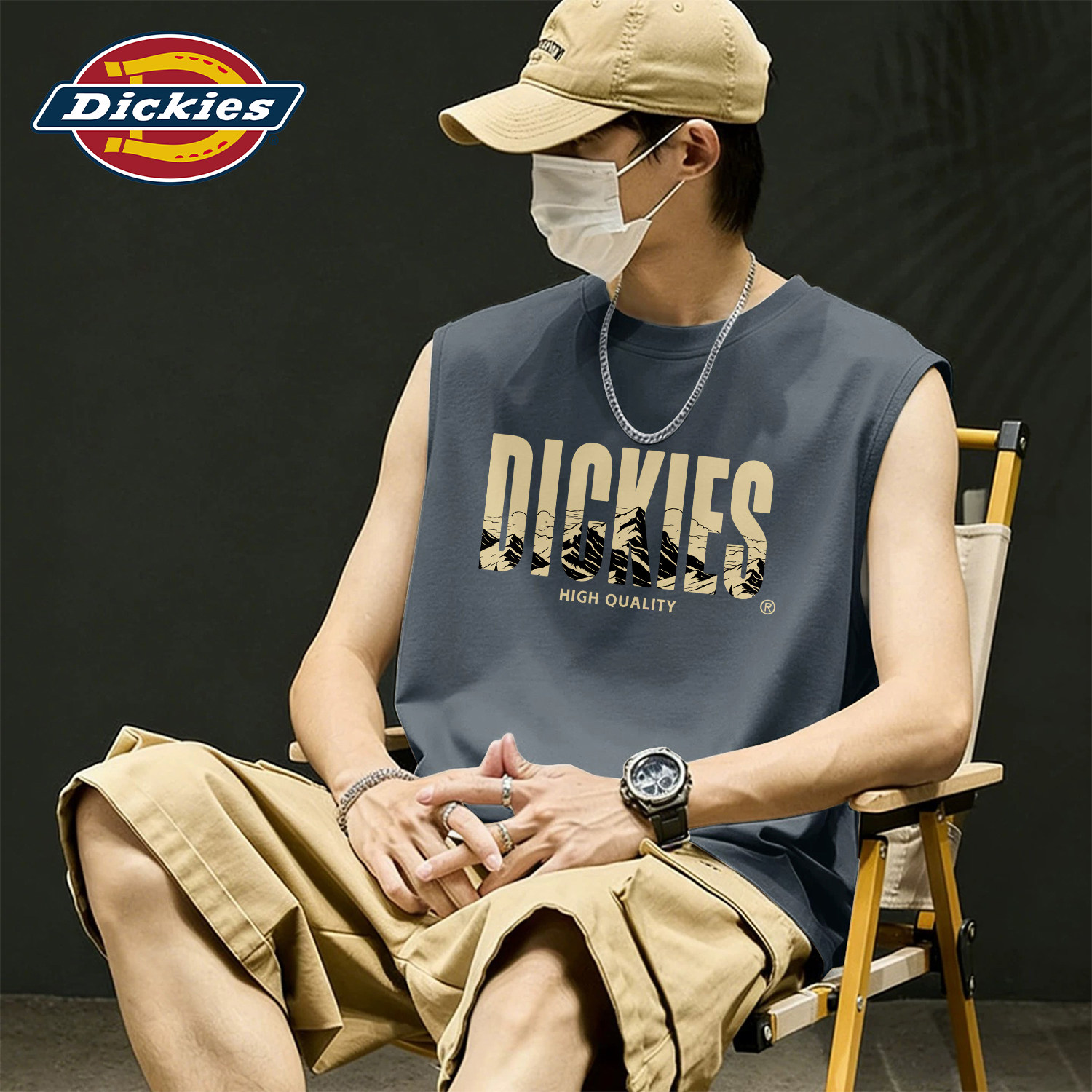 Dickies深灰色纯棉背心2026夏