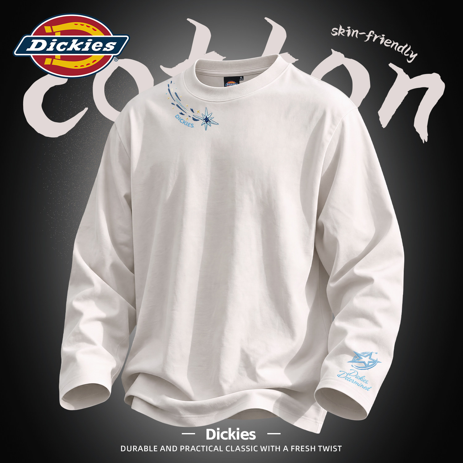 Dickies男款潮牌纯棉长袖t恤上衣