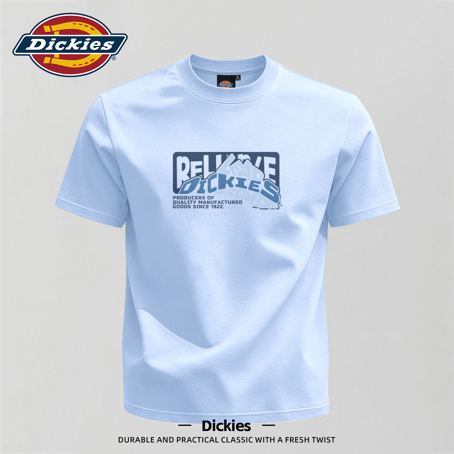 Dickies冰川蓝短袖T恤男款