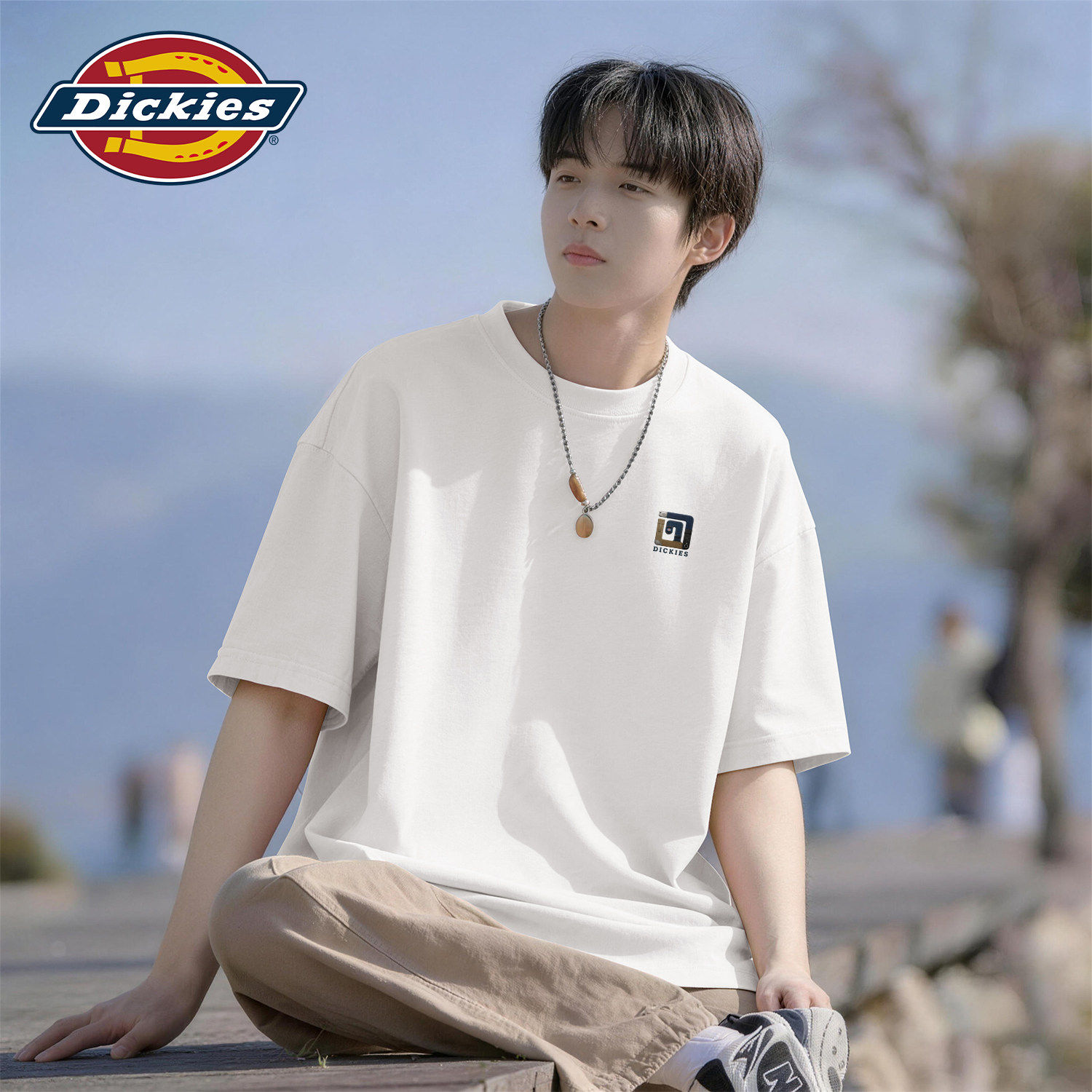 Dickies白色纯棉短袖t恤男
