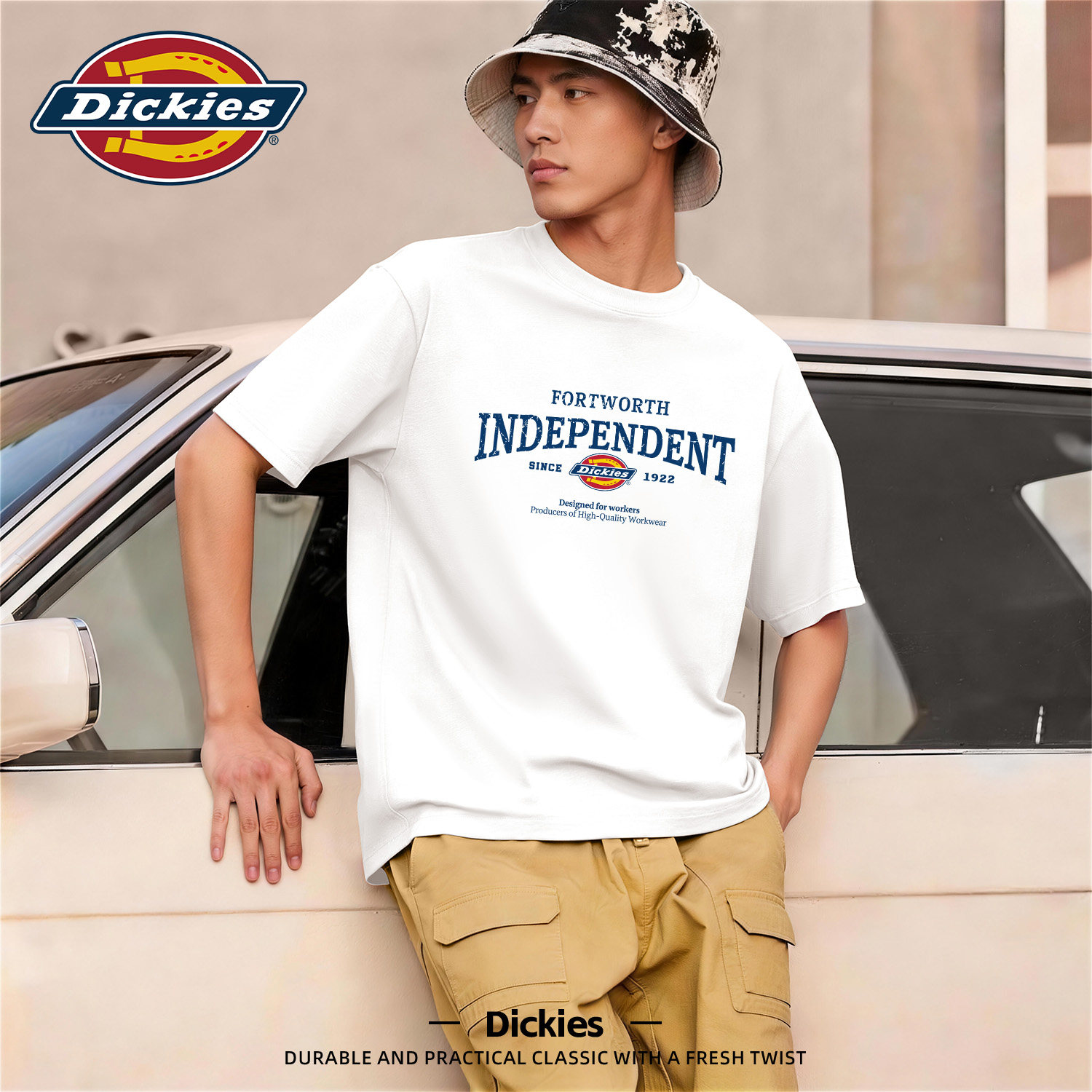 Dickies美式纯棉短袖t恤男生2026新款夏季圆领休闲百搭打底体恤衫