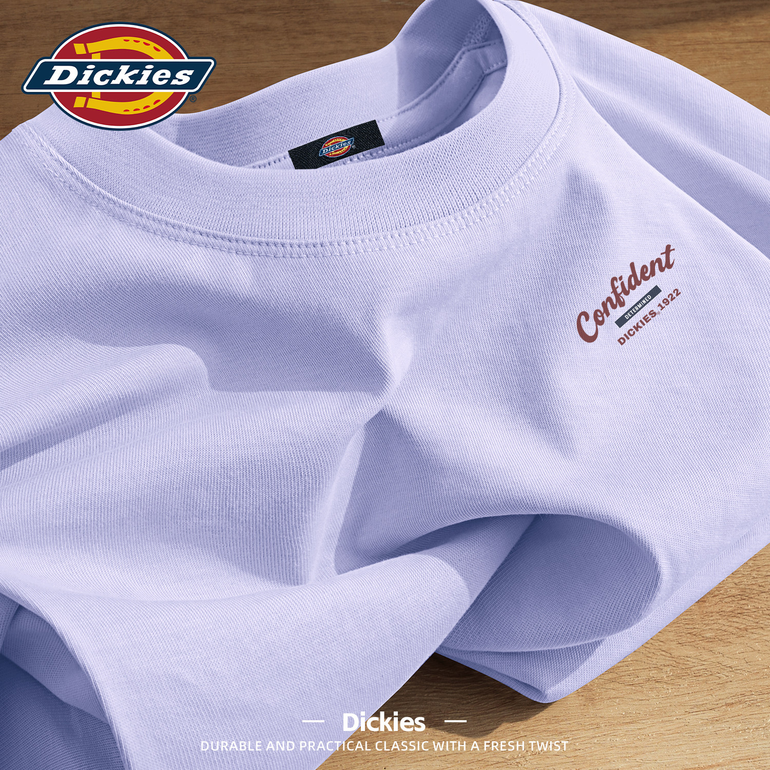 Dickies浅紫色纯棉短袖t恤男