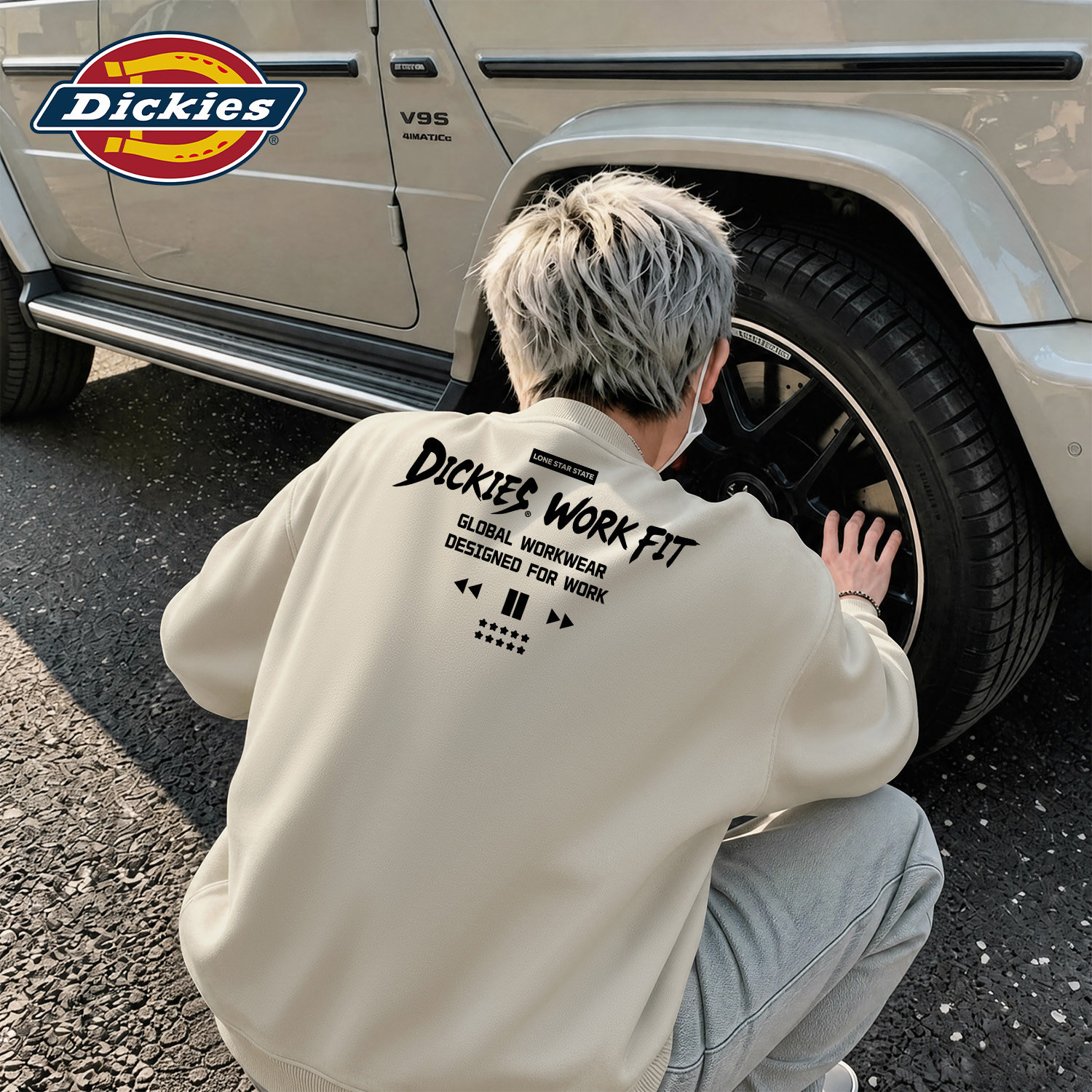 Dickies美式潮牌圆领套头卫衣男