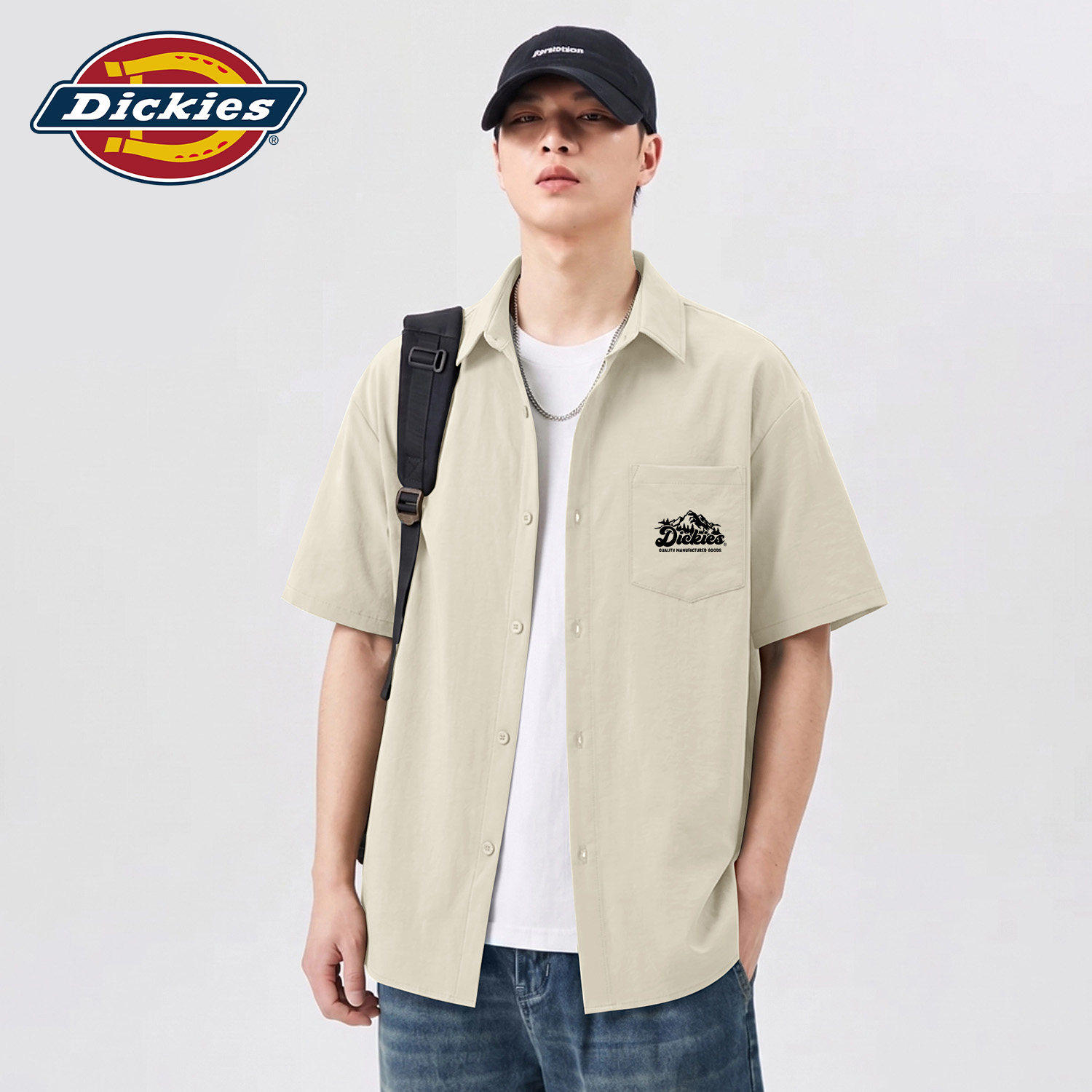 Dickies杏色男女同款短袖衬衫