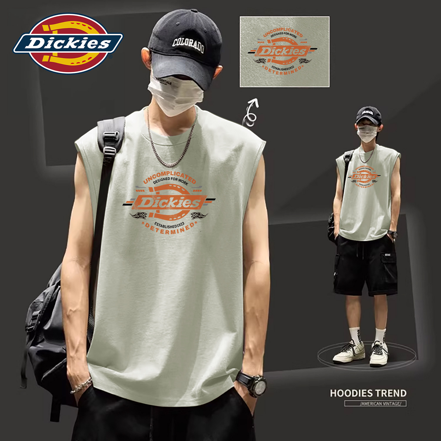 Dickies纯棉休闲无袖背心男款