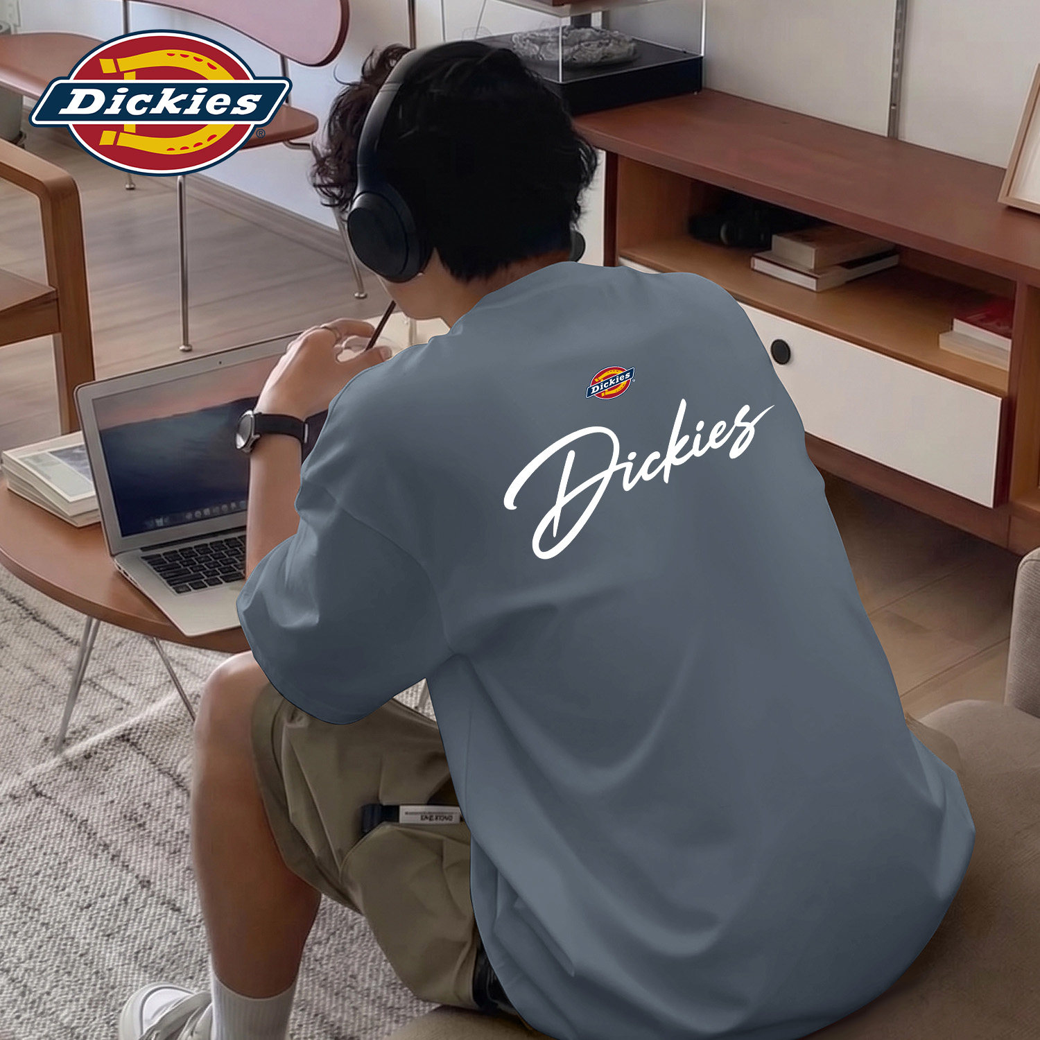 Dickies深灰色纯棉短袖T恤男生2026夏季新款美式复古休闲百搭体恤