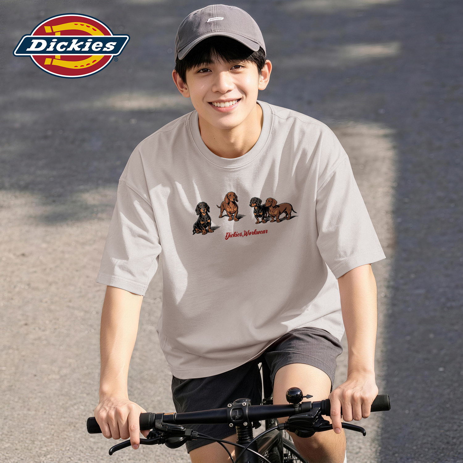 Dickies潮牌小狗印花短袖T恤男