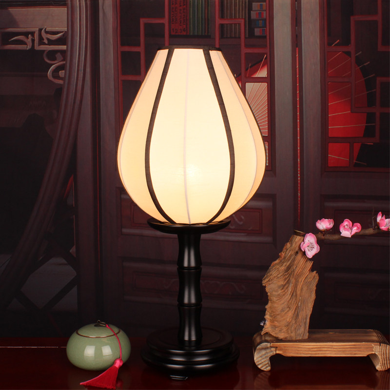 新中式实木台灯结婚台灯竹节床头灯创意小夜灯书房灯中国风高级感