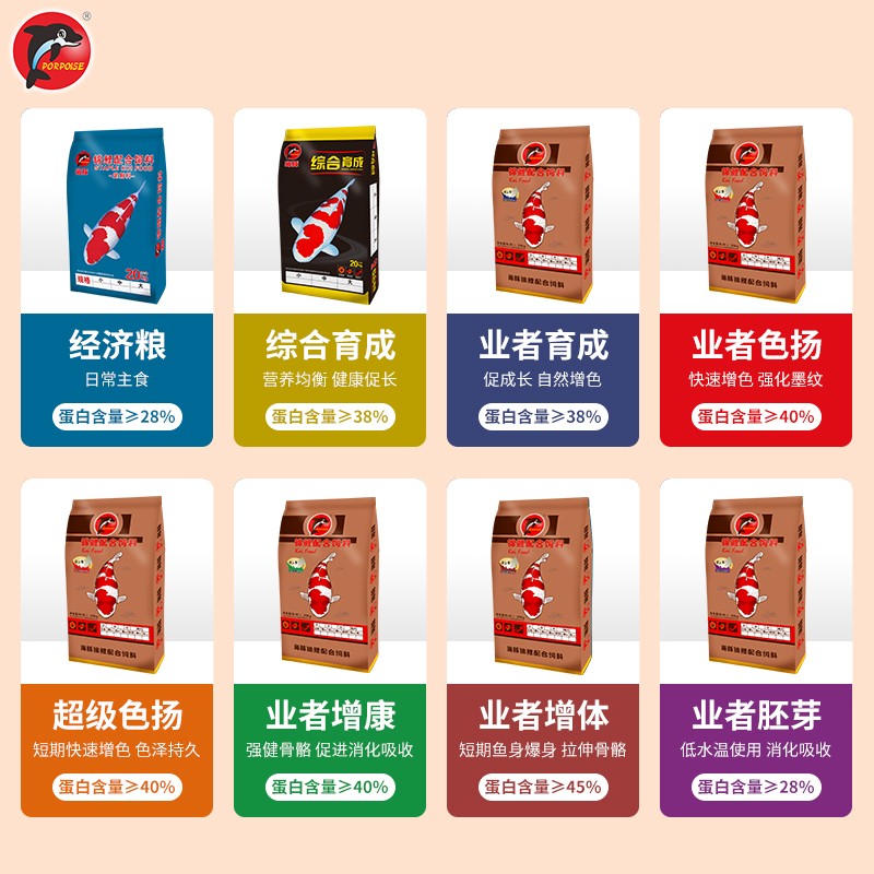 海豚锦鲤鱼饲料育成色扬增体观赏鱼增肥锦鲤鱼食颗粒鱼粮冬天通用