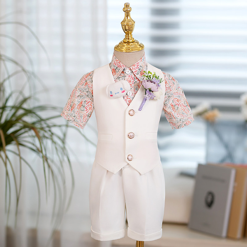 儿童西装套装男童礼服高端花童小西服走秀幼儿园主持人合唱演出服