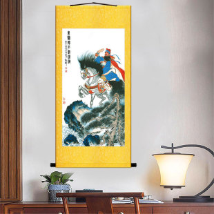 曹操曹孟德挂画 三国人物画像装饰字画 东临碣石丝绸画卷轴画定制