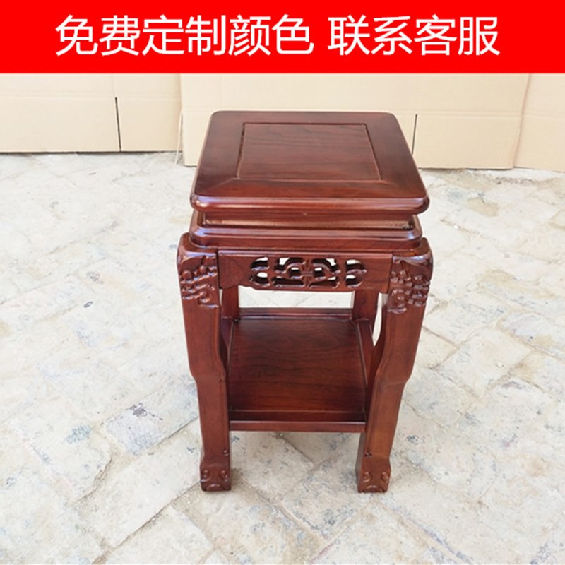 盆景架实木客厅奇石底座鱼缸架超承重长方形花架工艺品置物架包邮