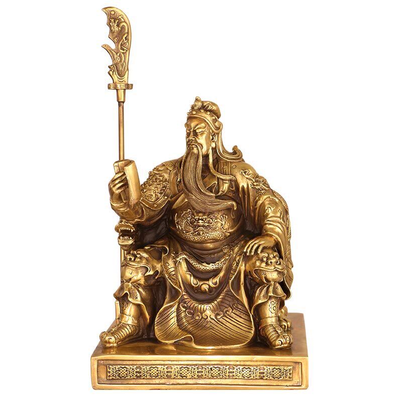 大仕缘 铜工艺品武财神读书春秋文武关公摆件招财开业礼品