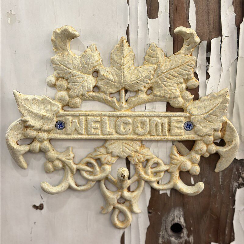 铸铁葡萄藤欢迎牌挂钩壁挂装饰