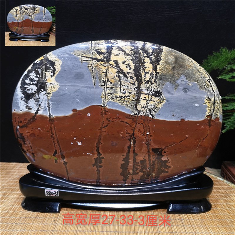 包邮奇石广西草花石国画石观赏石原石图案居家装饰办公桌转运摆件