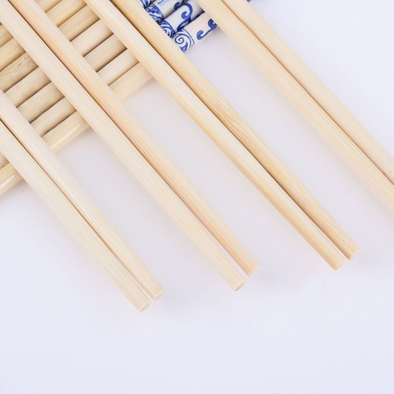 青花瓷筷一次性筷子碳化加长加粗竹筷商用单独包装饭店火锅外卖用