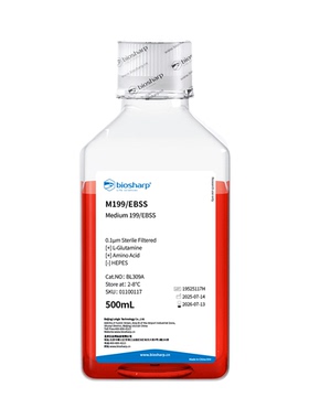 Biosharp白鲨 M199液体培养基（不含丙酮酸钠，不含HEPES）500ml