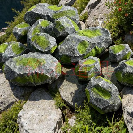 彷真青苔石头假山石车展造景软装泡沫橱窗道具日式中式景观摆件