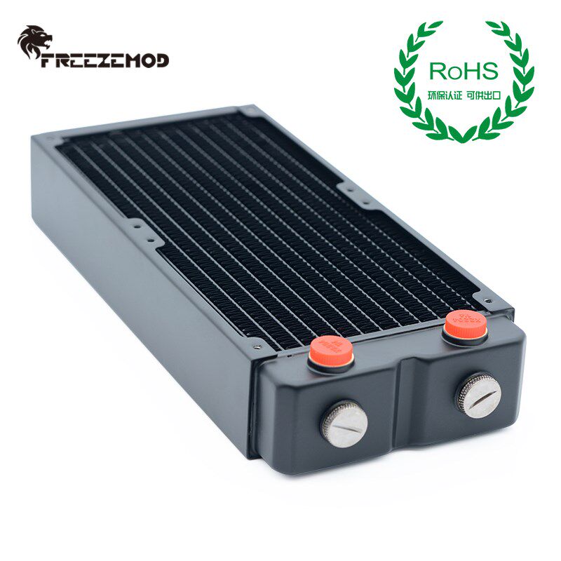 FREEZEMOD铜水冷散热排45MM厚TSRP-HP45-240双层紫铜翅片ROSH认证