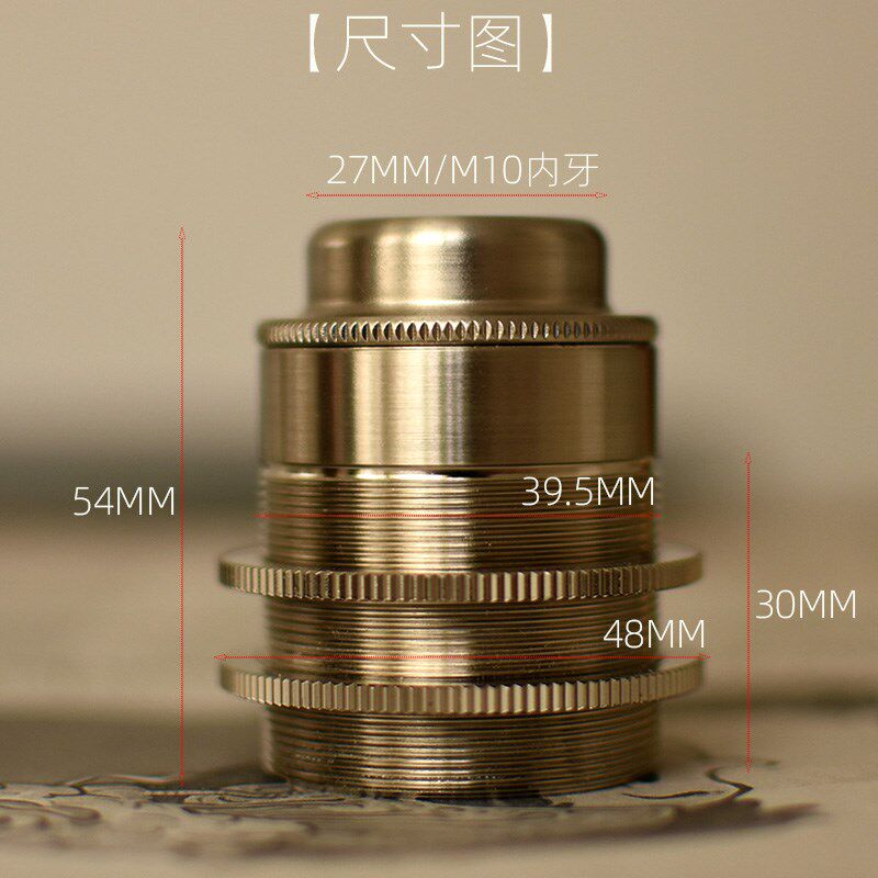 E27大螺口陶瓷芯全黄铜台灯灯头灯座灯具组装更换耐高温螺丝灯口