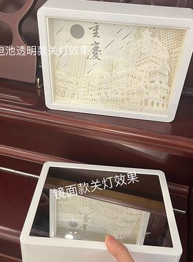 重庆创意伴手礼纸雕夜灯摆件家居装饰客厅卧室灯饰洪崖洞旅游礼品