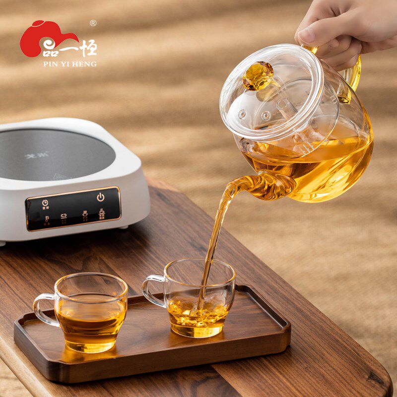 品一恒蒸茶壶煮茶壶玻璃烧水壶煮陈皮泡茶壶电陶炉套装耐高温加厚