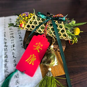 端午花束 diy 端午节门挂  挂件装饰品  端午门饰 新鲜艾草挂件